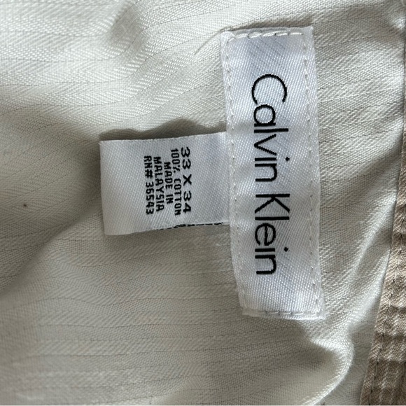 Calvin Klein men’s khaki striped straight leg pants Sz 34x33 - Picture 9 of 10